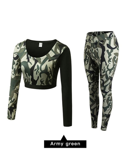 2pcs long sleeves camo set