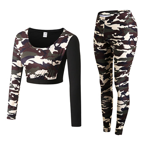 2pcs long sleeves camo set